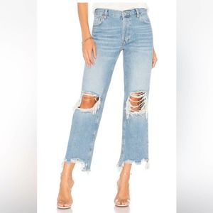 NWT Free People x We The Free Maggie Straight Jean in Light Stone 28